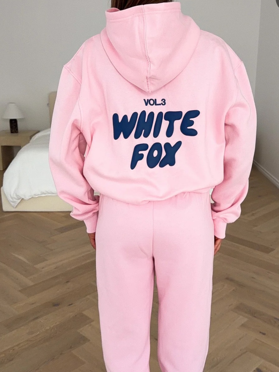 White Fox Offstage Hoodie Posy Pink Oversized Hoodie M/L Euc